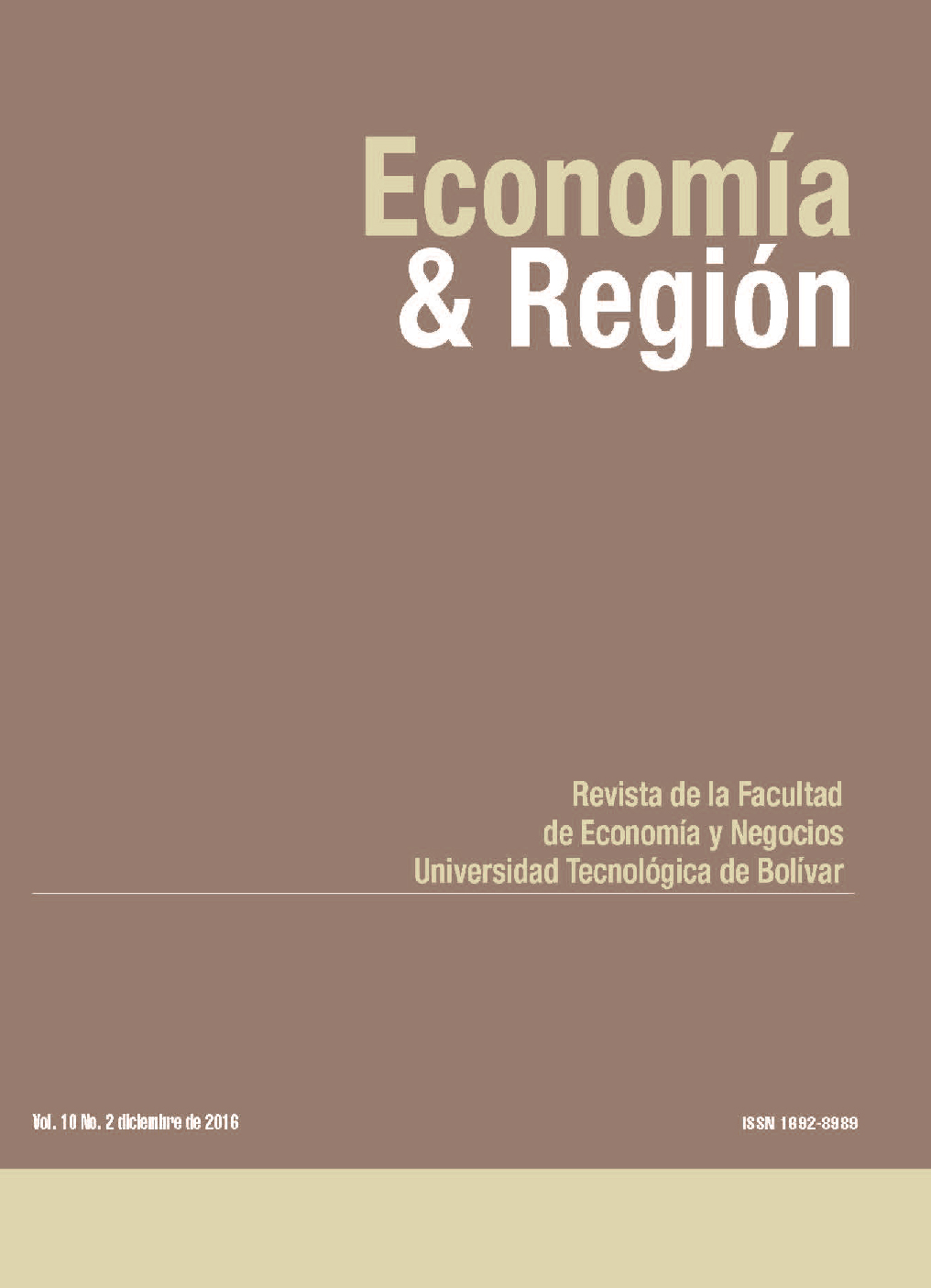 					Ver Vol. 10 Núm. 2 (2016): Economía & Región
				
